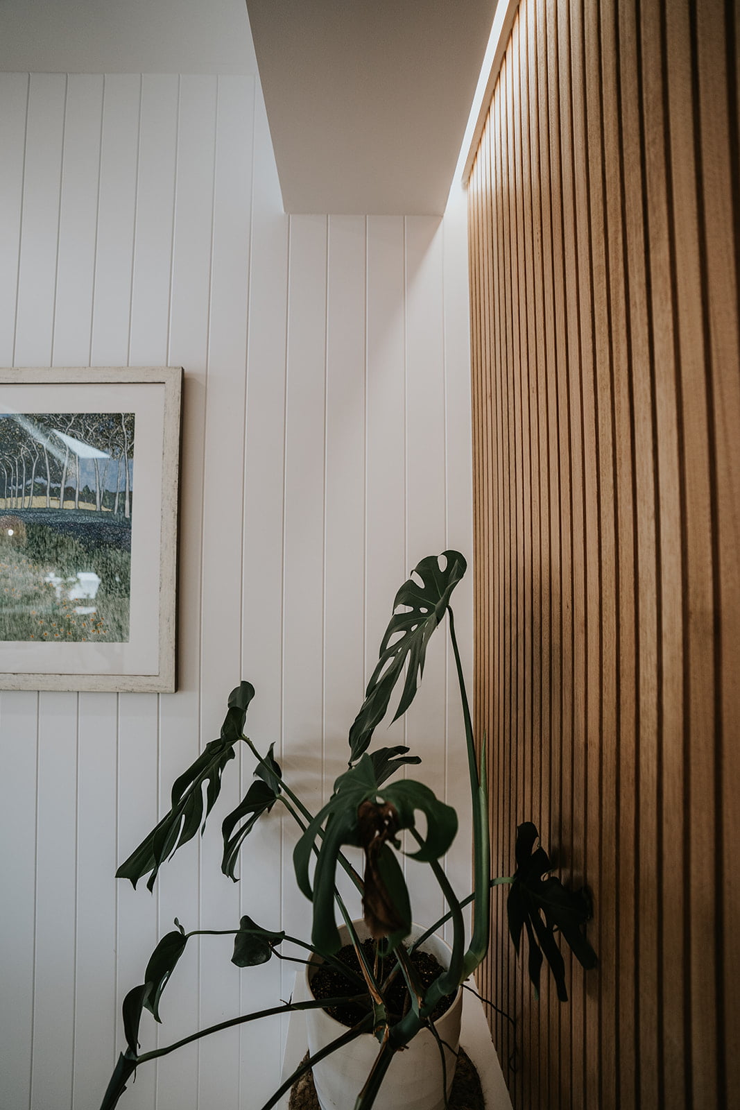 Vj wall panelling and timber feature wall