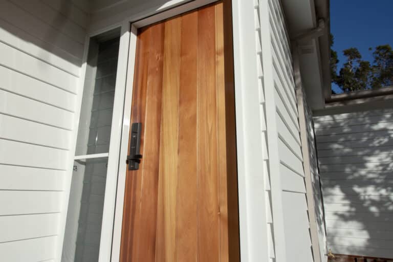 James Hardie cladding and timber entry door